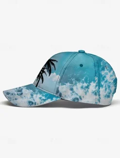 Tropical Palm Tree Baseball Cap – Summer-Inspired Design, Adjustable Fit, Comfortable and Lightweight, Ideal for Men and Women, Perfect for Beach Days and Outdoor Activities