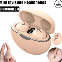 True Wireless Bluetooth Earphone Mini Invisible Headphones Bluetooth 5.3 HIFI Stereo Noise Reduction Sleep In Ear Earphones Smart Touch Sports Gaming Earphones for Smartphone