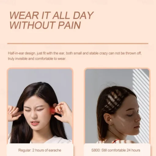 True Wireless Bluetooth Earphone Mini Invisible Headphones Bluetooth 5.3 HIFI Stereo Noise Reduction Sleep In Ear Earphones Smart Touch Sports Gaming Earphones for Smartphone