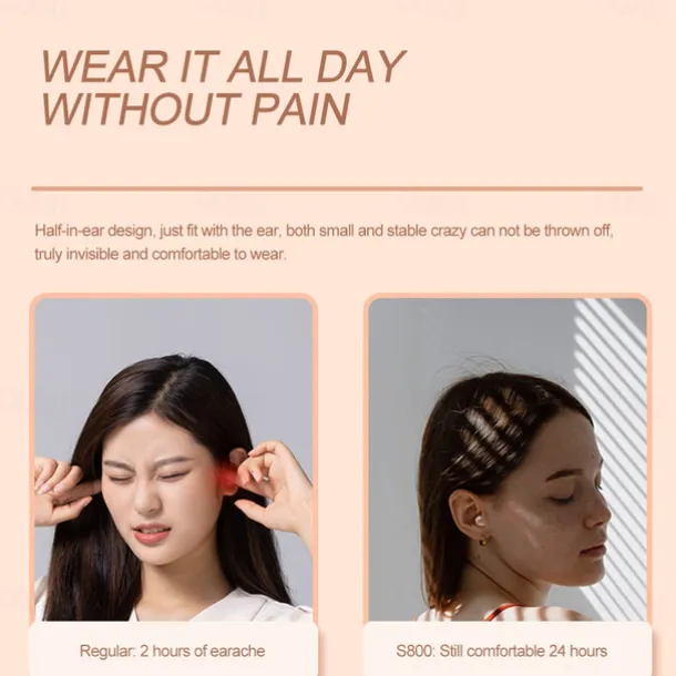 True Wireless Bluetooth Earphone Mini Invisible Headphones Bluetooth 5.3 HIFI Stereo Noise Reduction Sleep In Ear Earphones Smart Touch Sports Gaming Earphones for Smartphone