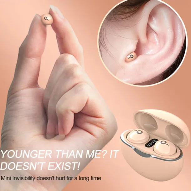 True Wireless Bluetooth Earphone Mini Invisible Headphones Bluetooth 5.3 HIFI Stereo Noise Reduction Sleep In Ear Earphones Smart Touch Sports Gaming Earphones for Smartphone