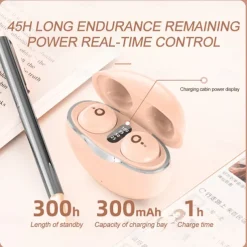 True Wireless Bluetooth Earphone Mini Invisible Headphones Bluetooth 5.3 HIFI Stereo Noise Reduction Sleep In Ear Earphones Smart Touch Sports Gaming Earphones for Smartphone