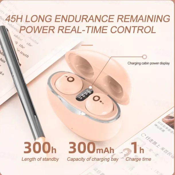True Wireless Bluetooth Earphone Mini Invisible Headphones Bluetooth 5.3 HIFI Stereo Noise Reduction Sleep In Ear Earphones Smart Touch Sports Gaming Earphones for Smartphone