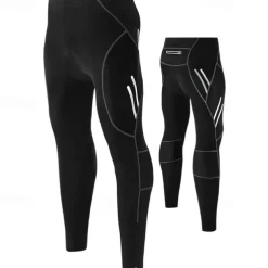 TRYSIL Men's Cycling Tights Bike Pants / Trousers Padded Shorts / Chamois Mountain Bike MTB Road Bike Cycling Sports Moisture Permeability Stretch Lightweight Back Pocket Navy Black Spandex Clothing