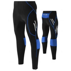 TRYSIL Men's Cycling Tights Bike Pants / Trousers Padded Shorts / Chamois Mountain Bike MTB Road Bike Cycling Sports Moisture Permeability Stretch Lightweight Back Pocket Navy Black Spandex Clothing