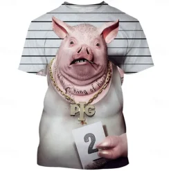 T-shirt Animal 3D Graphic For Couple's Men's Women's Adults' Halloween Carnival Masquerade 3D Print Street Casual Daily