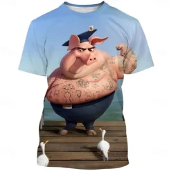 T-shirt Animal 3D Graphic For Couple's Men's Women's Adults' Halloween Carnival Masquerade 3D Print Street Casual Daily