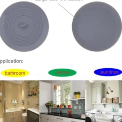 Tub Stopper Large Silicone Drain Plug Hair Stopper Flat Suction Cover for Kitchen Bathroom Accessories and Laundry