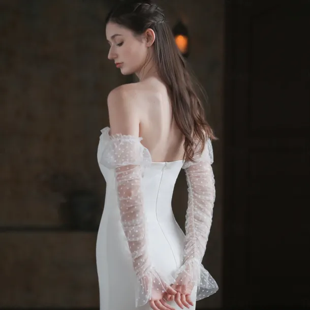 Tulle Elbow Length Glove Cute / Elegant With Wave point Wedding / Party Glove