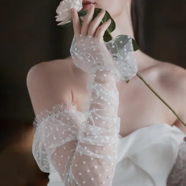 Tulle Elbow Length Glove Cute / Elegant With Wave point Wedding / Party Glove