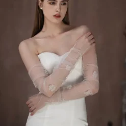 Tulle Elbow Length Glove Elegant / Stylish With Floral Wedding / Party Glove