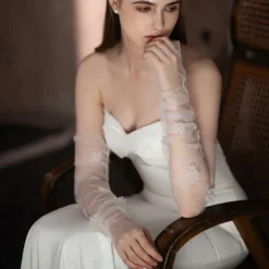 Tulle Elbow Length Glove Elegant / Stylish With Floral Wedding / Party Glove