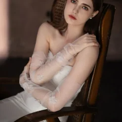 Tulle Elbow Length Glove Elegant / Stylish With Floral Wedding / Party Glove