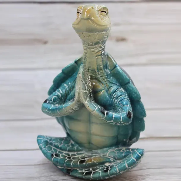 Turtle Sculpture | Peacefulness Meditating Sea Turtle Statue Decorations For Buddha | Meditating Sea Turtle Miniature Figurine Collection For Courtyard Home Patio, Lawn, Garden