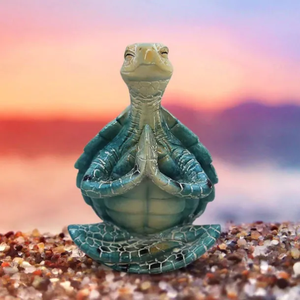 Turtle Sculpture | Peacefulness Meditating Sea Turtle Statue Decorations For Buddha | Meditating Sea Turtle Miniature Figurine Collection For Courtyard Home Patio, Lawn, Garden