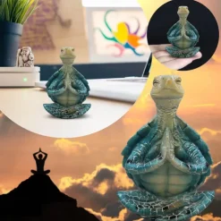 Turtle Sculpture | Peacefulness Meditating Sea Turtle Statue Decorations For Buddha | Meditating Sea Turtle Miniature Figurine Collection For Courtyard Home Patio, Lawn, Garden