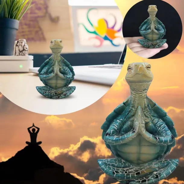 Turtle Sculpture | Peacefulness Meditating Sea Turtle Statue Decorations For Buddha | Meditating Sea Turtle Miniature Figurine Collection For Courtyard Home Patio, Lawn, Garden