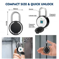 Tuya Smart Fingerprint Padlock Electronic Door Lock Bluetooth Smart Life App Remote Unlock Waterproof Security Protection