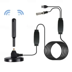 TV Antenna Digital HDTV Amplified 3600 Mile Range Indoor Outdoor W/Magnetic Base