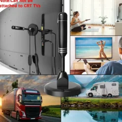 TV Antenna Digital HDTV Amplified 3600 Mile Range Indoor Outdoor W/Magnetic Base