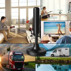 TV Antenna Digital HDTV Amplified 3600 Mile Range Indoor Outdoor W/Magnetic Base