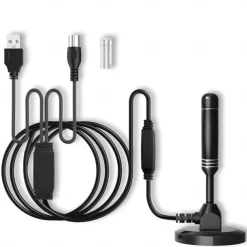 TV Antenna Digital HDTV Amplified 3600 Mile Range Indoor Outdoor W/Magnetic Base