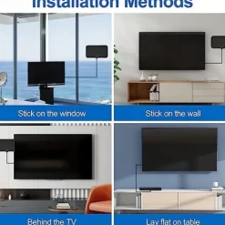 TV Antenna-2023 Indoor Amplified HD Digital TV Antenna For Smart TV Up To 380Miles Support 4K 1080p And All Older TV's-Ultra Thin Smart Switch Amplifier Signal Booster-18ft HDTV Cable/AC Adapter