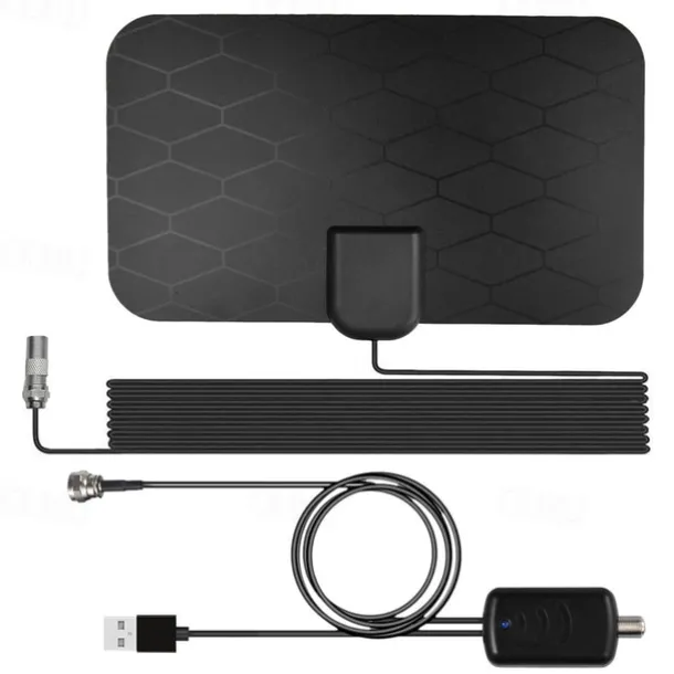 TV Antenna-2023 Indoor Amplified HD Digital TV Antenna For Smart TV Up To 380Miles Support 4K 1080p And All Older TV's-Ultra Thin Smart Switch Amplifier Signal Booster-18ft HDTV Cable/AC Adapter