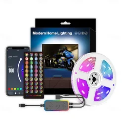TV LED Backlights App Control RGB Smart LED Strip Lights with WIFI Atmosphere Light with USB TV Background Light 5V Living Room Led Color Atmosphere Light Remote Control