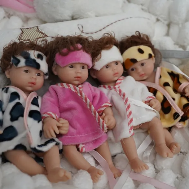 Twin Miniature Lifelike Reborn Baby Dolls Handcrafted Silicone Surprise Accessories Included for Children Ages 3-6 Years - Realistic Newborn Baby Doll Set