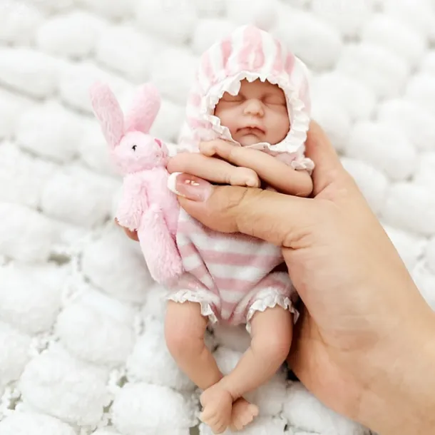 Twin Miniature Lifelike Reborn Baby Dolls Handcrafted Silicone Surprise Accessories Included for Children Ages 3-6 Years - Realistic Newborn Baby Doll Set