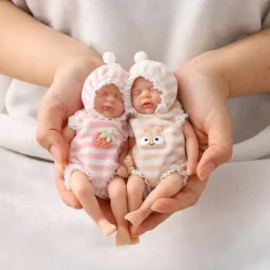 Twin Miniature Lifelike Reborn Baby Dolls Handcrafted Silicone Surprise Accessories Included for Children Ages 3-6 Years - Realistic Newborn Baby Doll Set