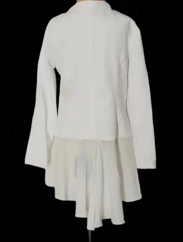 Two Piece Jumpsuit / Pantsuit Mother of the Bride Wedding Guest Elegant Plus Size V Neck Floor Length Chiffon Long Sleeve with Ruffles free custom size