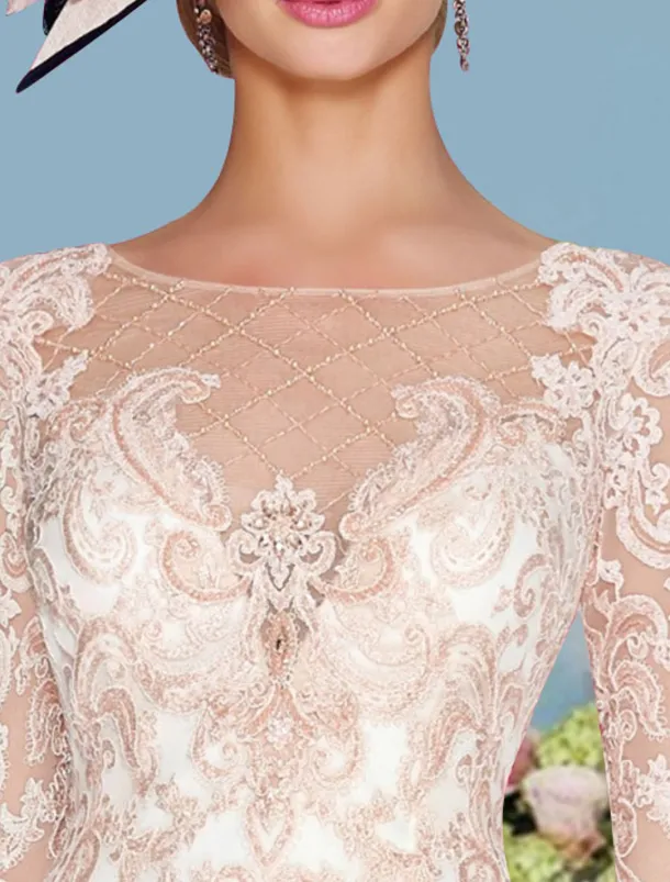 Two Piece Sheath Beach Wedding Mother of the Bride Dress Wedding Guest Elegant Jewel Neck Knee Length Chiffon Lace 3/4 Length Sleeve Wrap Included Jacket Dresses with Beading Appliques