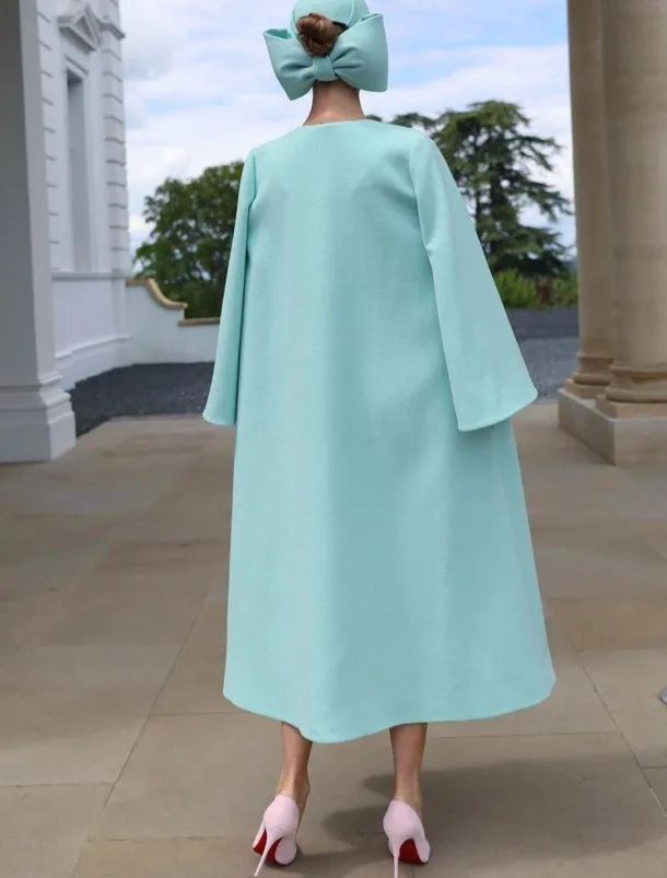 Two Piece Sheath Mother of the Bride Dress Wedding Guest Church Elegant Jewel Neck Knee Length Stretch Fabric Half Sleeve Jacket Dresses with Solid Color Race Day Dress