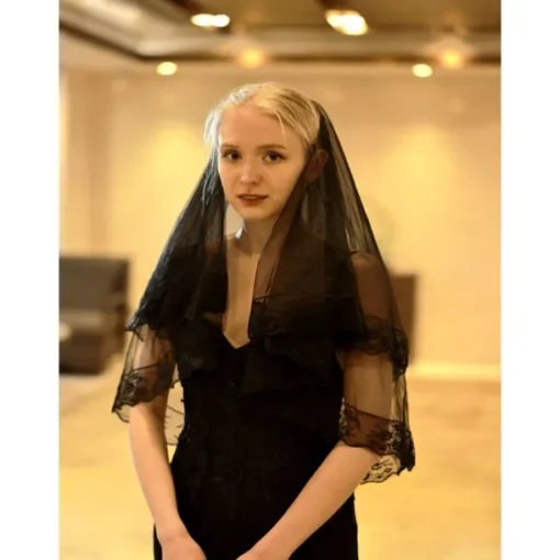 Two-tier Antique / Lace Applique Edge Wedding Veil Elbow Veils with Embroidery / Splicing 21.65 in (55cm) POLY / 100% Polyester