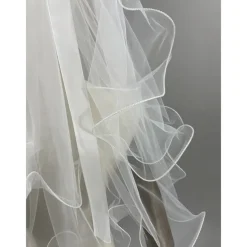 Two-tier Classic / Sweet Wedding Veil Elbow Veils with Satin Bow 23.62 in (60cm) Lace