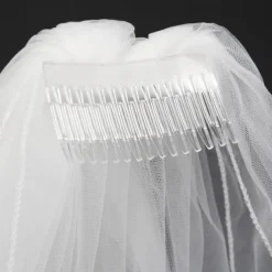 Two-tier Classic Style Wedding Veil Fingertip Veils with Solid Tulle