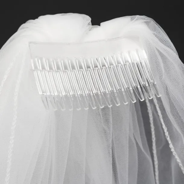 Two-tier Classic Style Wedding Veil Fingertip Veils with Solid Tulle