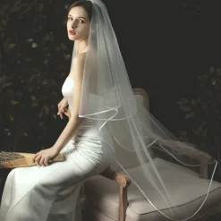Two-tier Stylish / Classic Wedding Veil Chapel Veils with Solid Tulle