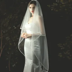 Two-tier Stylish / Classic Wedding Veil Chapel Veils with Solid Tulle