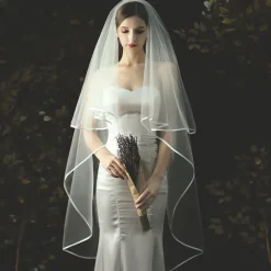 Two-tier Stylish / Classic Wedding Veil Chapel Veils with Solid Tulle