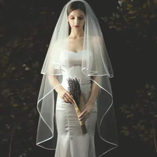 Two-tier Stylish / Classic Wedding Veil Chapel Veils with Solid Tulle