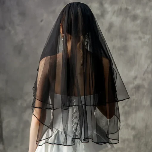 Two-tier Stylish / Classic & Timeless Wedding Veil Elbow Veils with Flower Comb / Pure Color Tulle