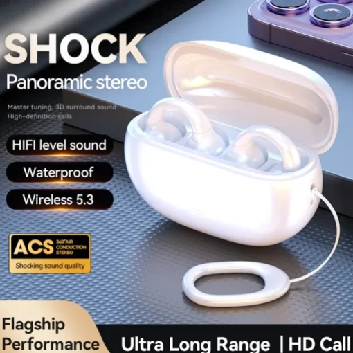 TWS Bluetooth Earphone Clip Ear Type Sports and Leisure Headphones 5.3 Wireless Headset Waterproof Earbuds Stereo Noise Reduction Sport Earphones