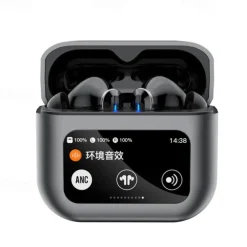 TWS headset full color touch screen Bluetooth headset ANC noise reduction LCD smart screen Headphones Sports Headset