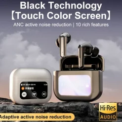TWS headset full color touch screen Bluetooth headset ANC noise reduction LCD smart screen Headphones Sports Headset