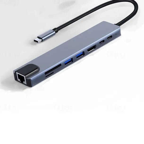 Type-c8 All-in-one Dock With Network Card Usb3.0 HUB Laptop Dock Hub
