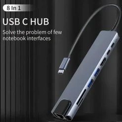 Type-c8 All-in-one Dock With Network Card Usb3.0 HUB Laptop Dock Hub