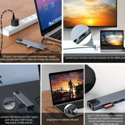 Type-c8 All-in-one Dock With Network Card Usb3.0 HUB Laptop Dock Hub